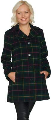 #ad Joan Rivers Classics Collection Perfectly Plaid Swing Coat with Lini XXS $44.98