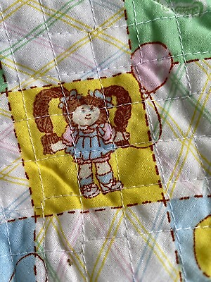 #ad 1978 1983 CABBAGE PATCH KIDS OAA QUILTED DIAPER BAG GREEN WHITE YELLOW RARE HTF $15.95