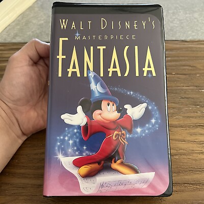 #ad Fantasia VHS Walt Disney#x27;s Masterpiece Black Clamshell Case VHS Rare $17.17