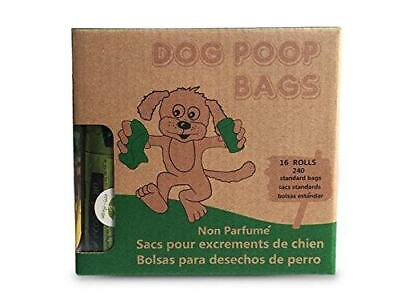 Dog Poop Waste Bags 240 Count Unscented Large 9x13 Inch Bags Green $10.99