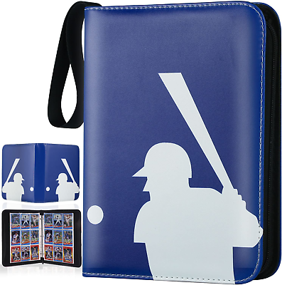 #ad Trading Card Binder with Sleeves 9 Pocket Baseball Card Binder Sports Card Bin $28.39