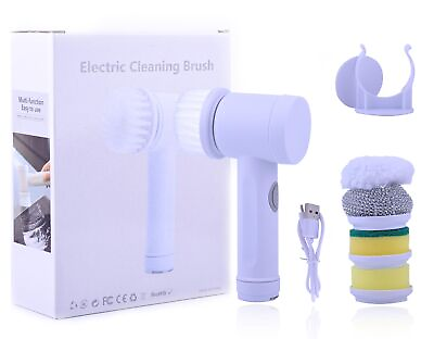 #ad Cordless Spin Power Scrubber with 4 Brush Heads Multifunctional Electric Spi... $23.75