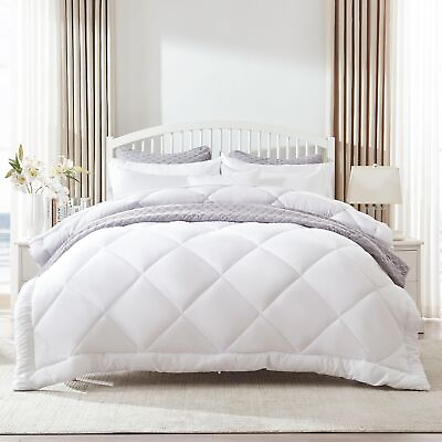 #ad Reversible Queen Size Cooling Comforter: All Season Down Alternative White $39.99