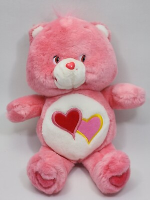 #ad DAMAGED Care Bears Love a Lot Bear 13quot; Plush 2002 TCFC Stuffed Animal Pink Heart $9.99