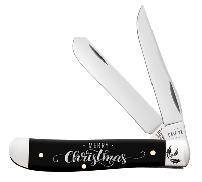 #ad Case xx Knives 2022 Merry Christmas Mini Trapper 10619 Stainless Black $65.99