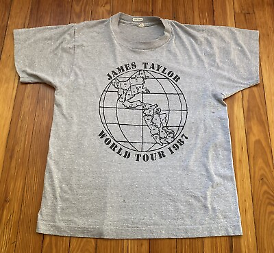 #ad Vintage James Taylor 1987 Tour Shirt Large Medium Original $59.99