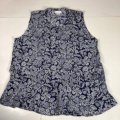 #ad Liz Claiborne Womens Tank Top Blouse Shirt Top Size XL Soft Stretch Comfort $12.95