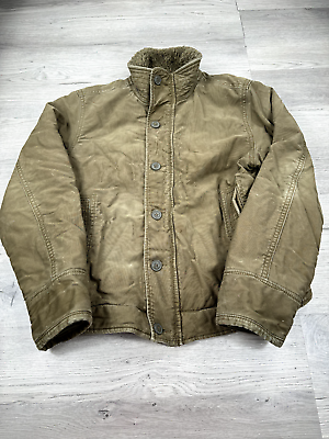 #ad VINTAGE Abercrombie amp; Fitch Jacket Mens XL Green Adirondack Sherpa Lined Heavy $78.99