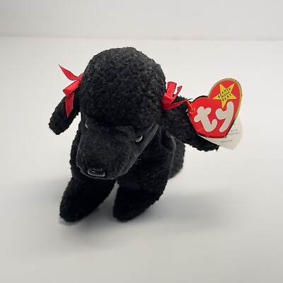 #ad Vintage GiGi TY Beanie Baby Black Dog New With Tags $4.19