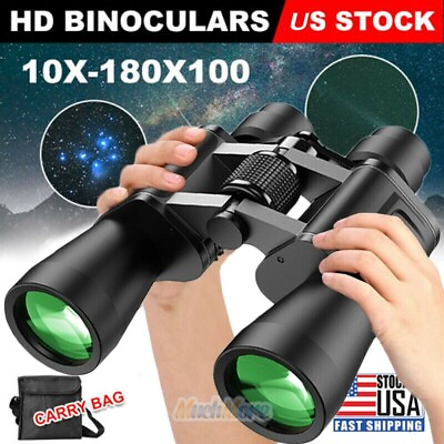 #ad 180x100 Military Zoom Powerful Binoculars Day Low Night Optics Hunting with Case $49.99