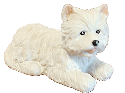 #ad Vintage Decorative Collectible White Terrier Figurine Harvest Hamlet $10.88