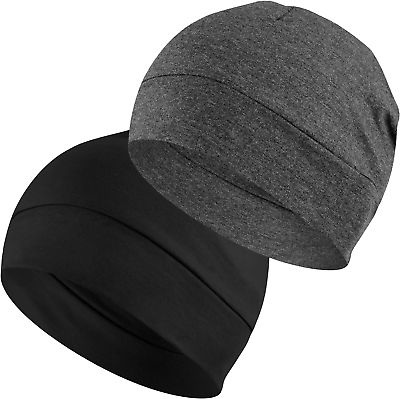 #ad Cotton Skull Caps for Men Women2 Pack Lightweight Beanie Sleep Hats Breathable $15.12