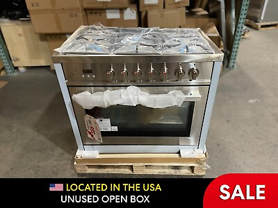 #ad 36 in. 220 240 V Dual Fuel Range 5 Burners OPEN BOX COSMETIC IMPERFECTIONS $295.19