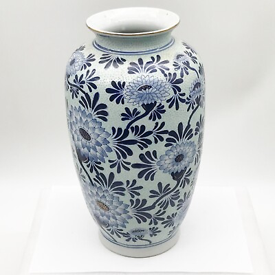 #ad ANTIQUE CHINESE BLUE amp; WHITE FLORAL FLOWER VASE GBP 49.99