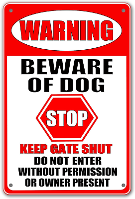 #ad Beware of Dog Sign Garden Warning Beware of Dog Signs for Fence Security Metal $8.99