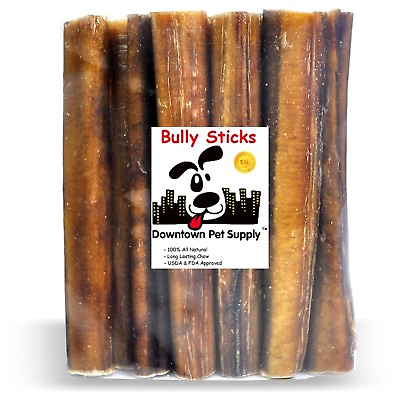 6quot; inch JUMBO THICK BULLY STICKS natural dog chews treats USDA amp; FDA approved $26.99