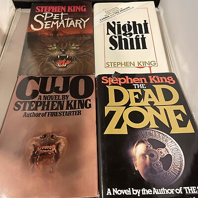#ad Stephen King Hardcover Lot: Pet Sematary Night Shift Cujo Dead Zone 1st Edition $79.95
