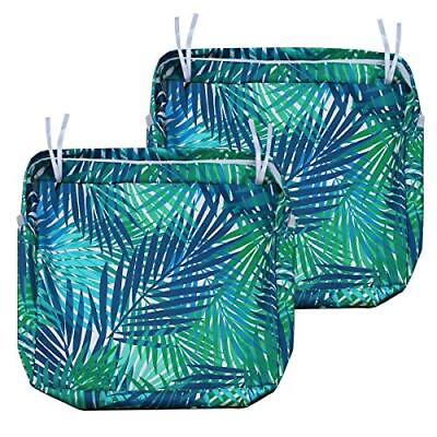 #ad Patio Cushion Covers Replacement 2 Pack Tropical Leaf 25x25x5 in 2 Pack $38.16