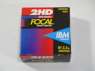 #ad Vintage Focal 2HD Diskettes 10pc IBM Formatted 3.5#x27;#x27; New Floppy Disc $14.95