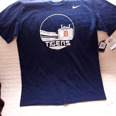 #ad Nike Men#x27;s M Reg. Fit Navy Detroit Tigers front w white graphics $16.00