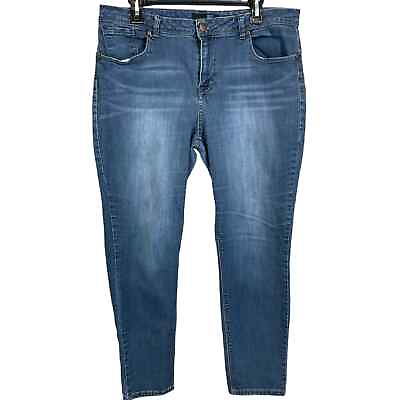 #ad 1822 Adrianna Womens Denim Cropped Jeans Blue Sz 16 Skinny Mid Rise Casual Denim $18.69