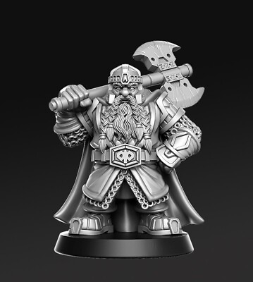#ad Uddir Thunderaxe Dwarf Fighter Miniature By RN Estudio Dungeons And Dragons DND $6.00