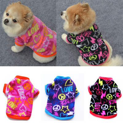 Pet Dog Puppy Dog Winter Warm Soft Fleece Clothes Coat Shirt Sweater Apparel $4.19