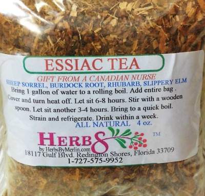 #ad ESSIAC TEA Herbs by Merlin ORGANIC leaf tea 4 oz Rene Caisse 1 WEEK RECIPE $15.99