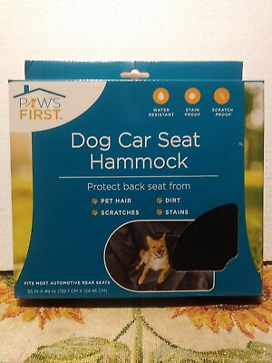 #ad WATER RESISTANT DOG CAR SEAT HAMMOCK PAWS FIRST 55quot; X 49quot; BRAND NEW FREE SHIP $19.00