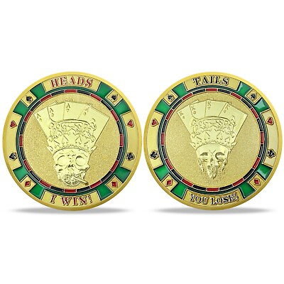 #ad Casino Decision Maker Toss Challenge Coin Mexican Style Toss Coin Chips $9.60