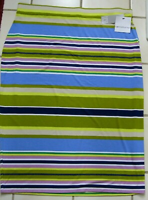 #ad New $40 Liz Claiborne Apollo Blue Multi Hot House Rayon Tropical Skirt sz XL $19.99