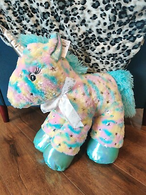 #ad HOLIDAY TIME PLUSH UNICORN MINT GREEN AND RAINBOW COLORS 20quot; STUFFY $14.99