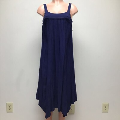 #ad Knox Rose Womens Dress Blue Navy Midi Square Neck Sleeveless Wide Strap XS New $11.47