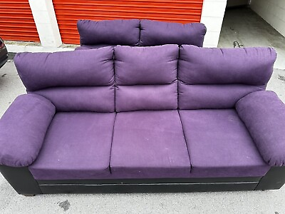 #ad Modern Sofa in Bulldozer Eggplant Fabric $450.00