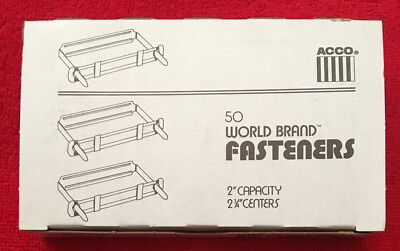 #ad ACCO World Brand Fasteners 2quot; Capacity 2.3 4”Center to Center 50 pcs $1.66