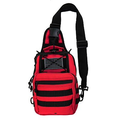 #ad LINE2design First Aid Sling Backpack EMS Emergency Medical Molle Bag Red $25.99