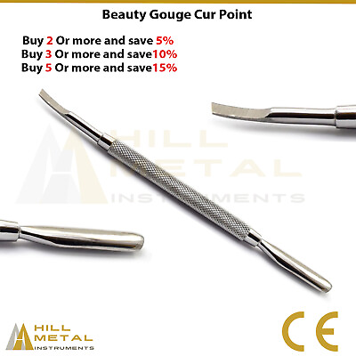 #ad Professional Nail Cuticle Pusher Removal Beauty Gouge Curved Point C $9.22