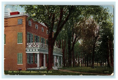 #ad 1909 Wilmington DE. Red Men#x27;s Fraternal Home Newark Delaware DE Postcard $15.73