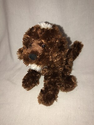 #ad Douglas Cuddle Toy 8” Brown Puppy Dog Fluffy Curly Fur Plush Stuffed Animal $8.00