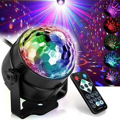 #ad Party Magic Disco Ball Light LED Club RGB Rotating Club DJ Stage Lights Remote $7.99