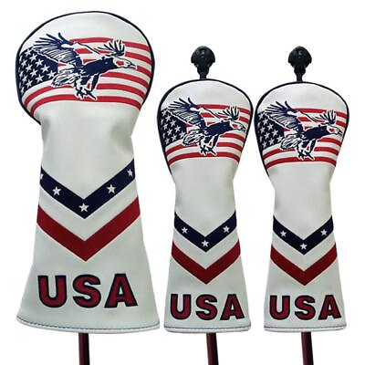 #ad 3 Pack Golf Wood Driver Headcover Golfer Club Cover Protector Drivers Covers $23.44