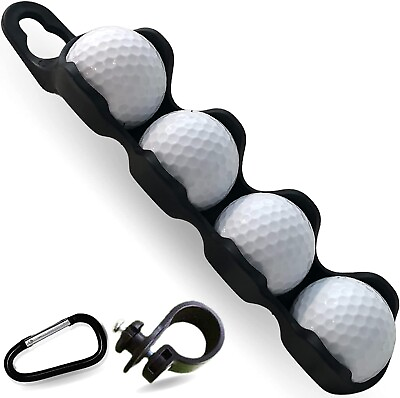 #ad Golf Ball Holder Holds 4 Golf Balls 2 Easy Attachments to Golf Bag or Cart $10.99