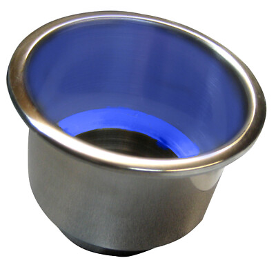 #ad Whitecap Flush Mount Cup Holder w Blue LED Light Stainless Steel $36.99