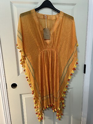 #ad Boho Gypsy Dress Made In India Swim Cover Up Size S M 100% Cotton Beach $20.99