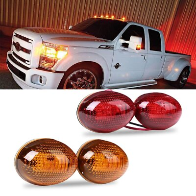 #ad 4PCS Marker Lights LED Truck Trailer Clearance Side Amber Red Fit Ford F350 F450 $14.99