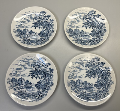 #ad Enoch Wedgwood “Countryside” Blue 5 7 8quot; Bread Plates Set of 4 3 Available $17.99