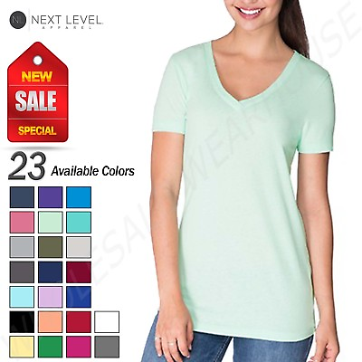 #ad NEW Next Level Ladies Ideal V Neck T Shirt M N1540 $5.12