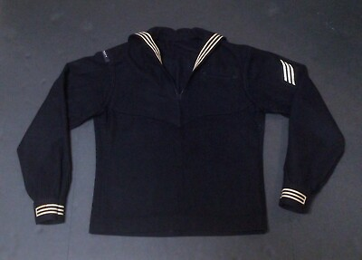 #ad Vtg US Navy Cracker Jack Wool Dress Blue Uniform USS Sterett 1965 Sailor 936A $75.00