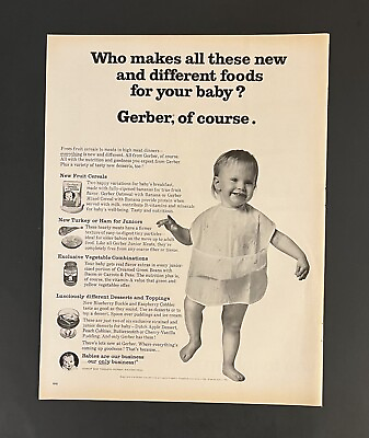 #ad Gerber 1967 Life Print Add 10.5X13.5 Baby Food Toddler $13.99