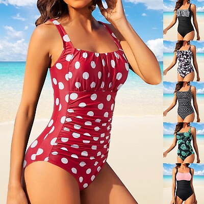 #ad Women Floral Printed Straps Jumpsuit Swimsuit Swimwear Bathing Beach Sexy $15.64